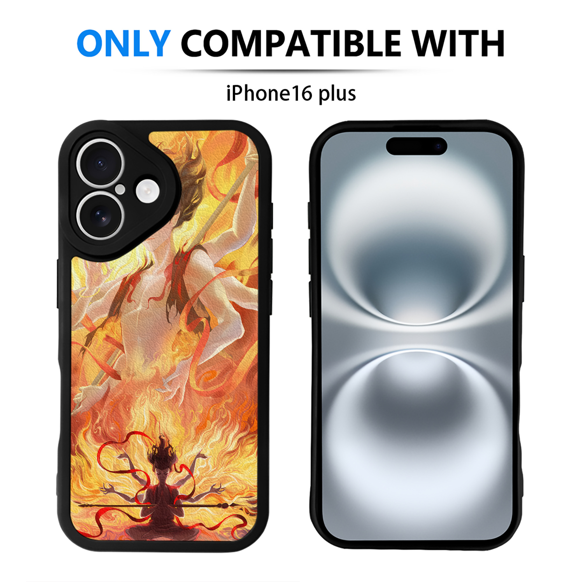 （画像用） Ne Zha 2 ナタ 魔童の大暴れ 【iPhone 16シリーズ対応】シリコンスマホケース（レザー調） 材質：シリコン